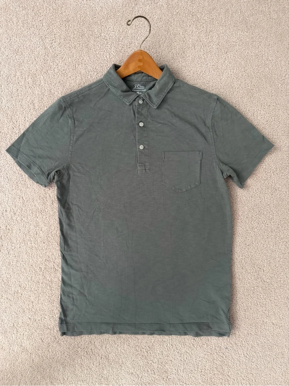 J. Crew Men's Short Sleeve Polo - Slate Green